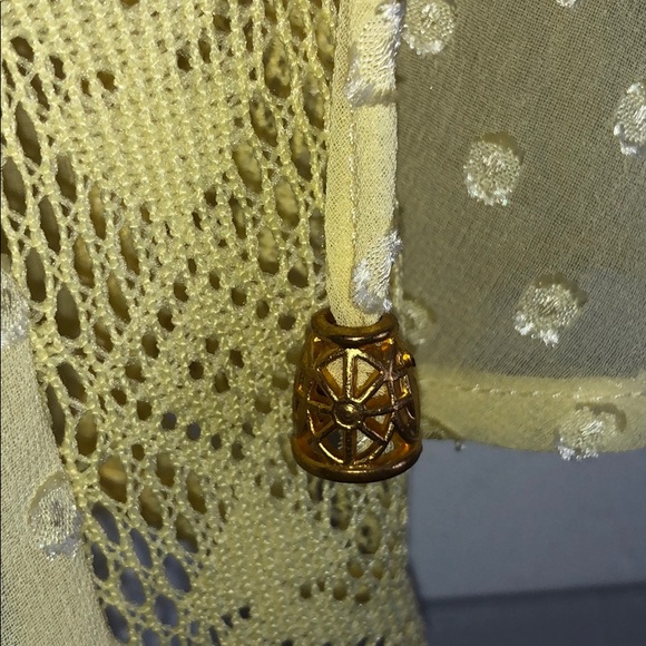 Women’s sheer yellow blouse top M - Picture 2 of 4